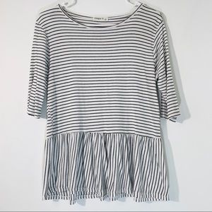 Super Soft Striped Peplum Top